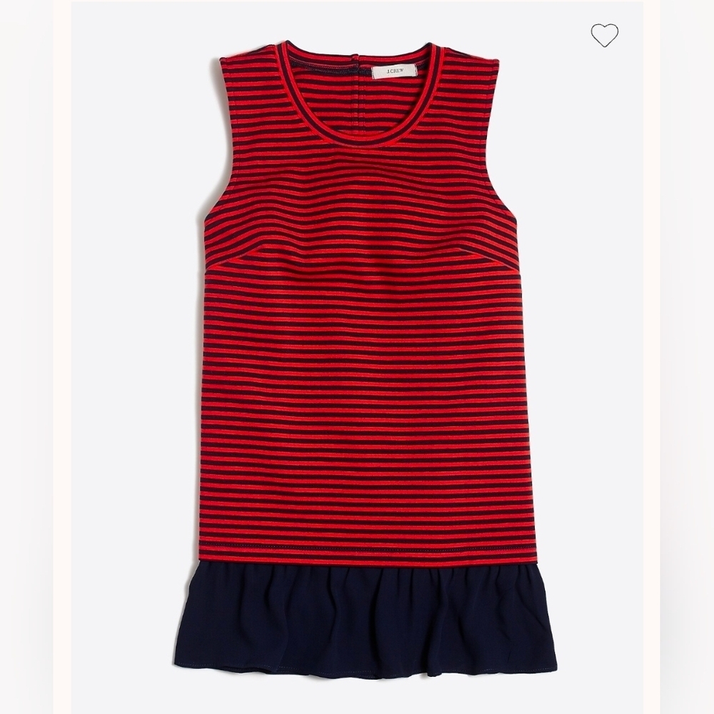 ❤ J CREW STRIPED RUFFLE HEM TANK TOP, XS
